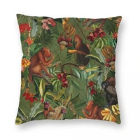 tropical monkey jungle dark green pillowcase polyester velvet creative zip decor throw pillow case room cushion cover