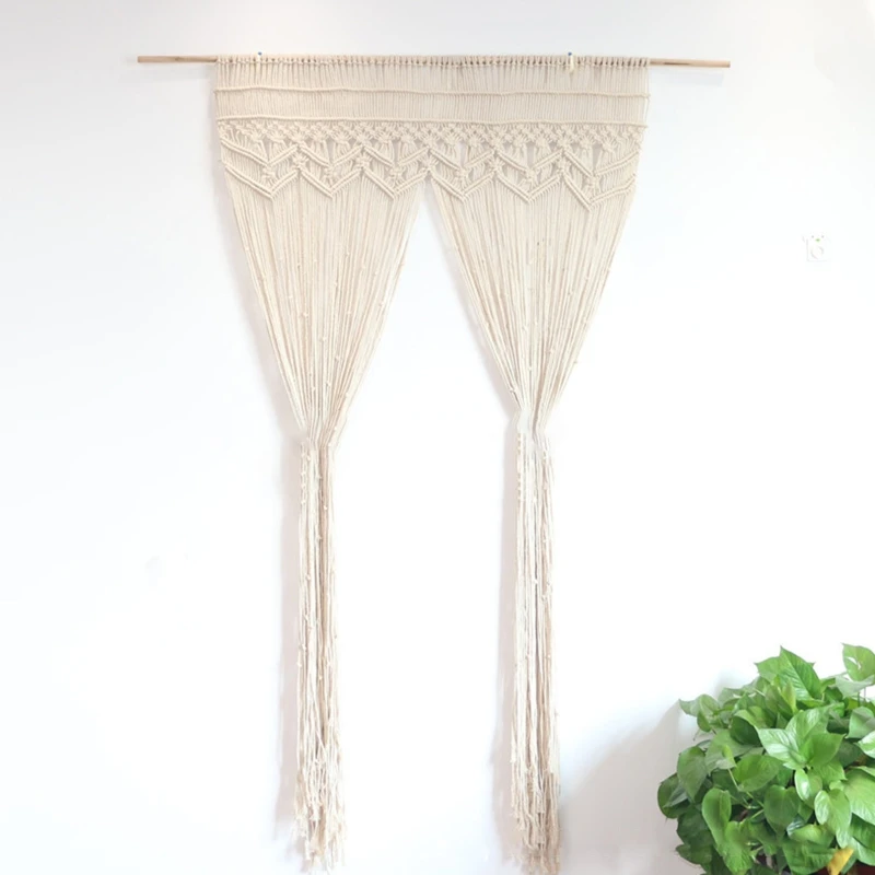 

Макраме, хлопок, искусственная кожа, богемная комната, разделитель окна, двери, шторы, свадебный фон, домашний декор