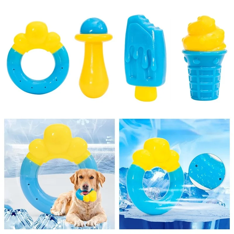 

Summer Dog Cooling Chew Toy Bite Interactive Training Toys Puppy Teeth Cleaning Tools Molar Donuts Toy for Large Dog All Dog