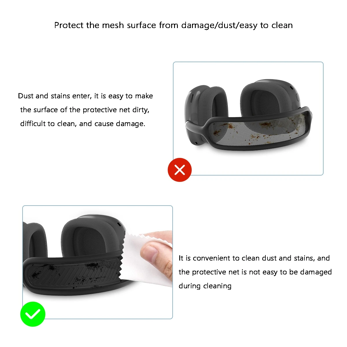 Суперпредложения силиконовый чехол на голову для наушников AirPods Max моющийся