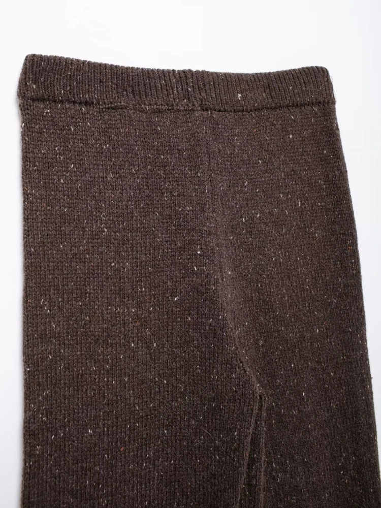 TRAFZA Вязаные прямые брюки Женские комплекты из 2 предметов 2024 Новая мода