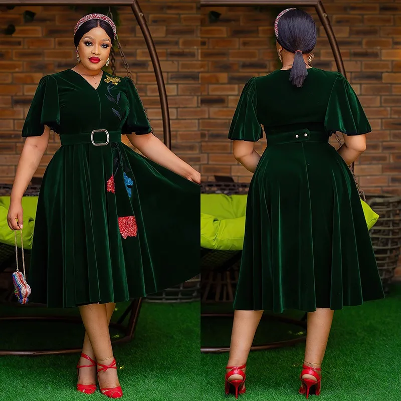 Бархатные африканские платья для женщин