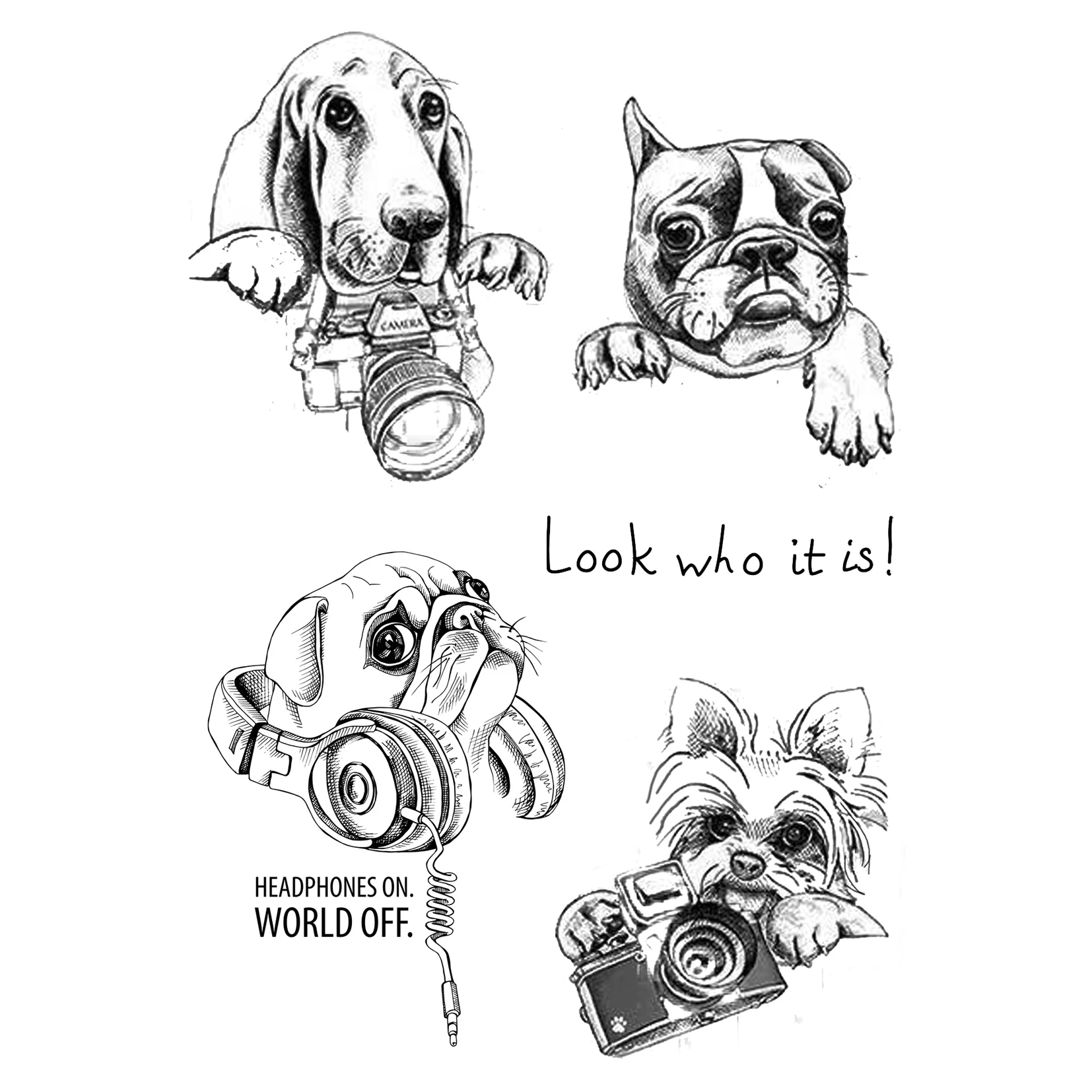 Мультяшный симпатичный собачий прозрачный штамп для скрапбукинга резиновый