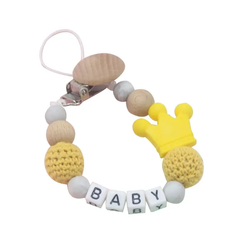 

Cute Baby Appease Pacifier Chains Handmade Silicone Anti-fall Clip Safe Teether