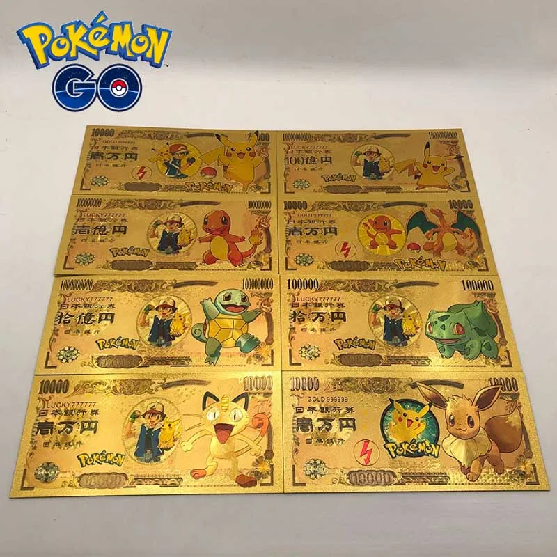 

Pokemon Banknote Pikachu Anime Game Figure Cards Cute Cartoon Commemorative Coins Children Party Decoration Toys Christmas Gifts
