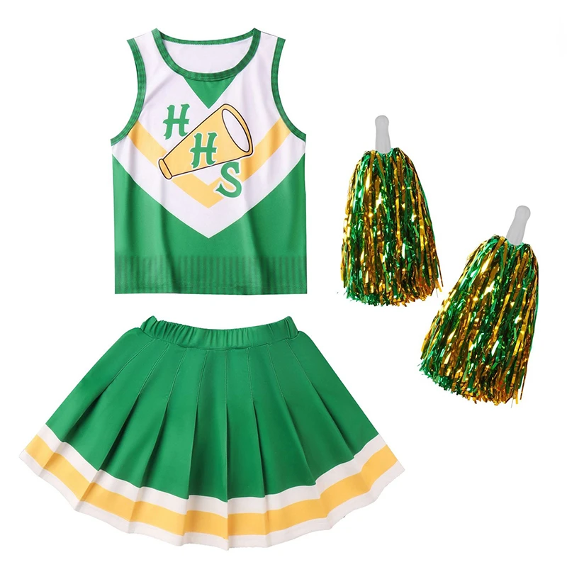 

Stranger Things Season 4 Chrissy Cunningham Cheerleader Cosplay Hawkins High School Costume Skirt Uniform Suit Adult kids Gift