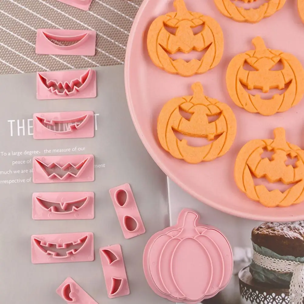 

Cookie Mold Halloween Cookie Cookie Cake Baking Sugar Hollow Seal Head Mold Flipping 3D Pressing Cookie Pumpkin Household J6S8
