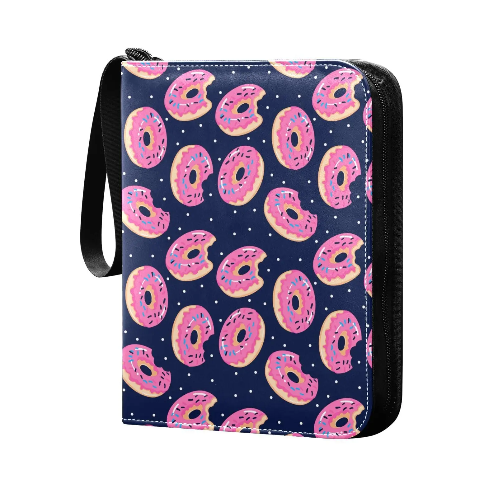 Папка для карт с 4 карманами и розовым пончиком звездное небо двухсторонний