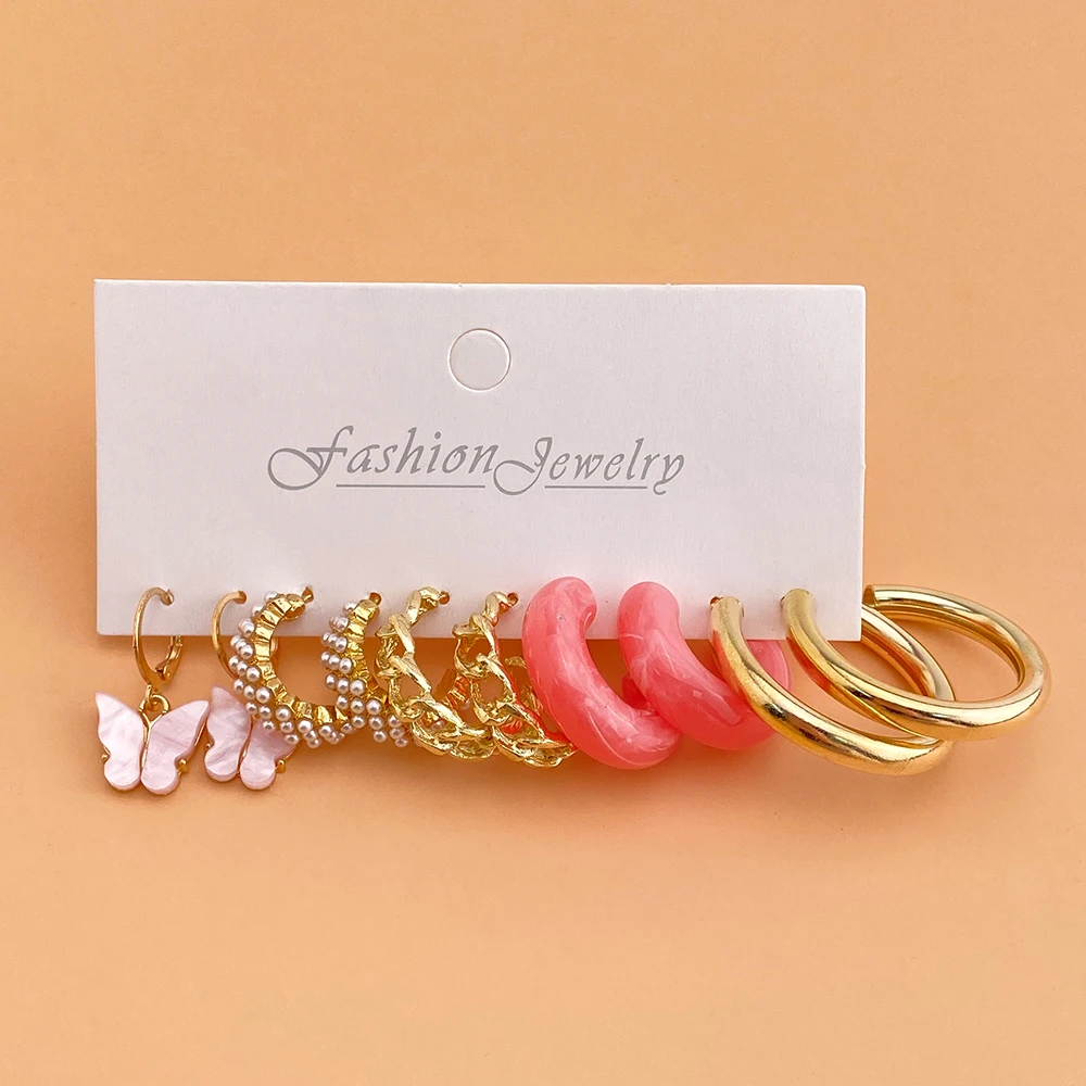 

Модные серьги-подвески из акрилового сплава в богемном стиле с металлической цепочкой, модные серьги, ювелирные изделия