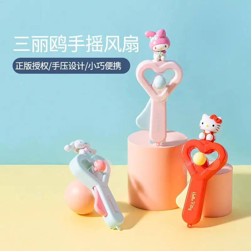

Kawaii Мультфильм Sanrios креативный веер Hellokitty Cinnamoroll мимелоди Милая Аниме Кукла летняя портативная рукоятка для мальчиков девочек