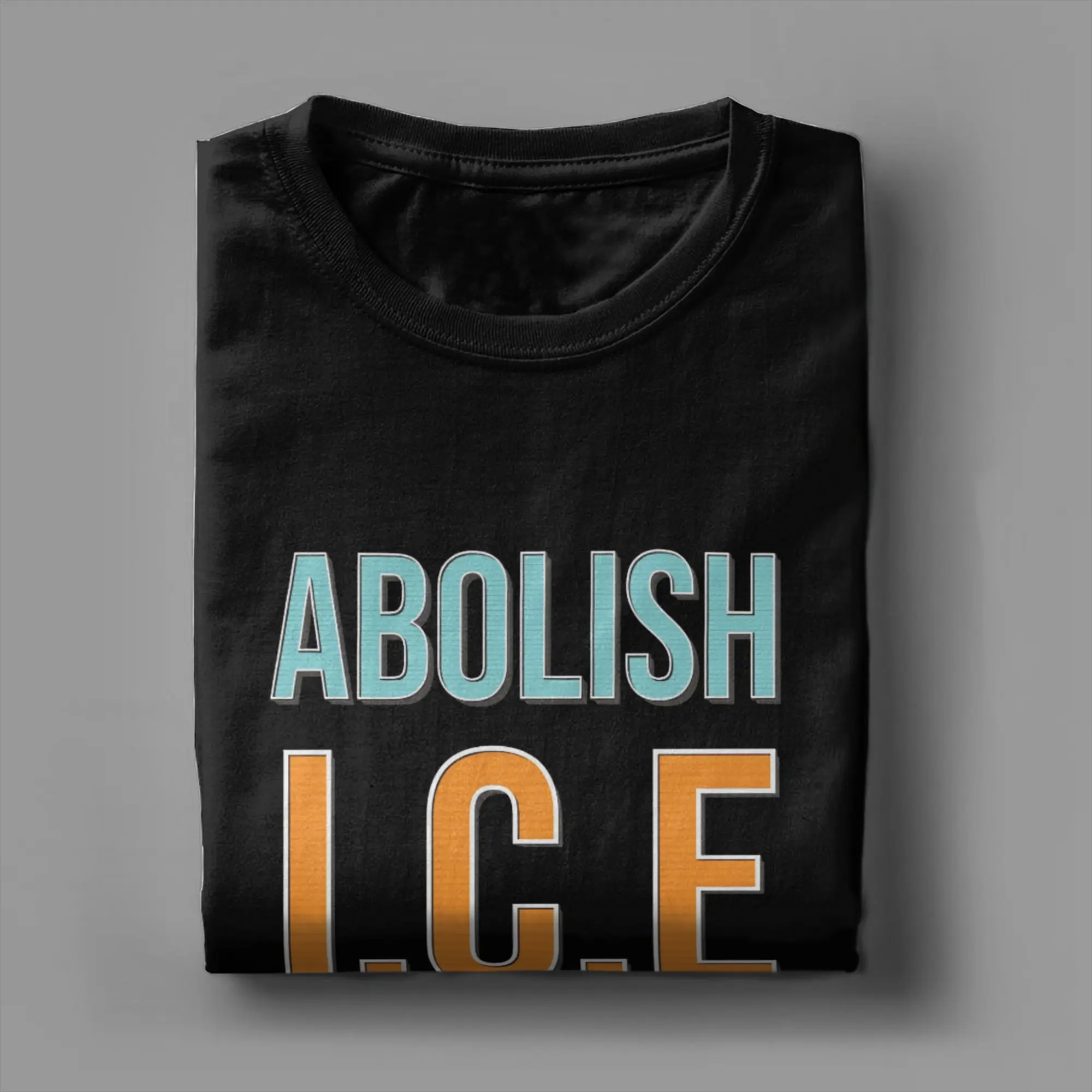 Фото Футболка Abolish ICE, летние футболки из 100% хлопка для мужчин, повседневная футболка в стиле Харадзюку, забавная одежда с короткими рукавами Y2K №4