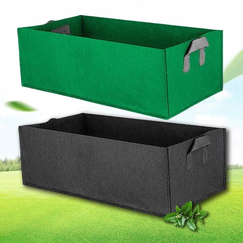 

black Fabric plant Grow Bag Garden bed Square gardening tools Flower Vegetable Planting Planter Pot Handles for hydroponics