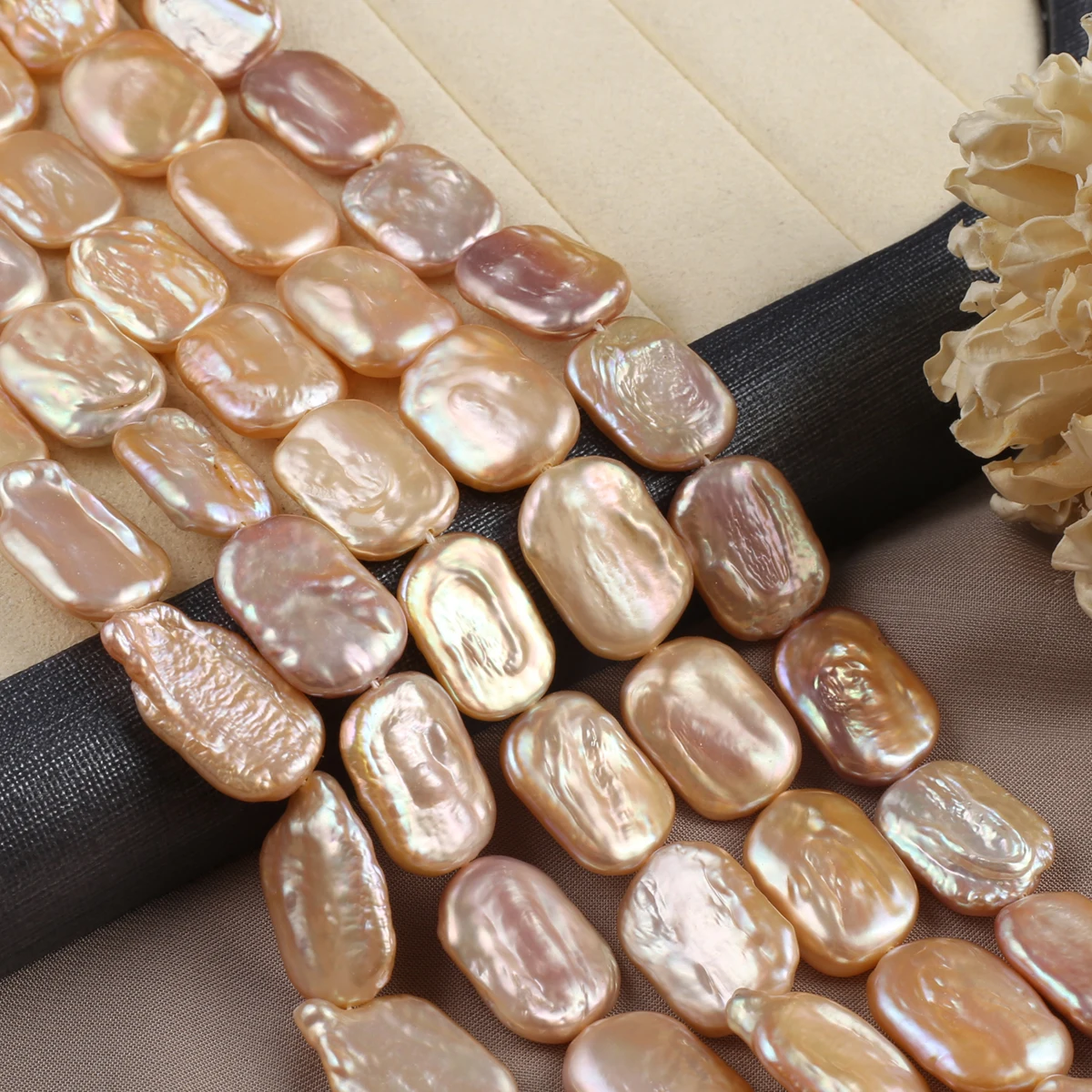 Natural Baroque Orange Pearl Bead Rectangle Loose Bead High Quality for Jewelry Making Diy Women Necklace Bracelet Accessories