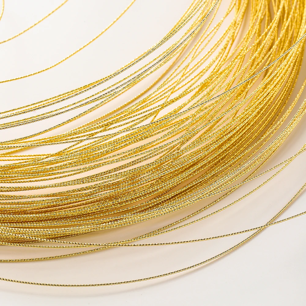 

2 Meters/roll 14K Gold Plated Pattern Metal Copper beading Wire Earing Bracelet Pendant Threads For DIY Jewelry Making Findings