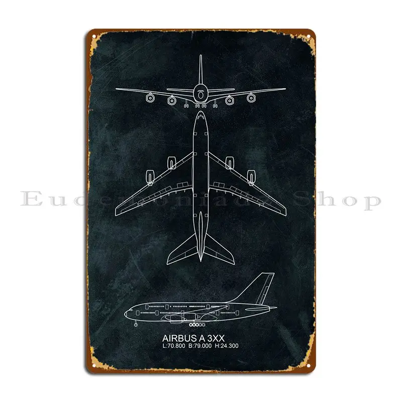 

Airbus A 3xx Metal Plaque Poster Garage Designer Personalized Wall Mural Cinema Tin Sign Poster