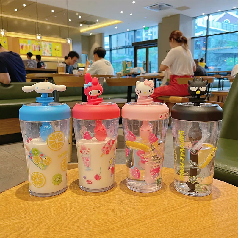 

500 мл мультяшный слой пластиковая чашка Mymelody Cinnamoroll Hellokittys чашка для сока с молоком кавайная фотография для девочек подарок на день рождения