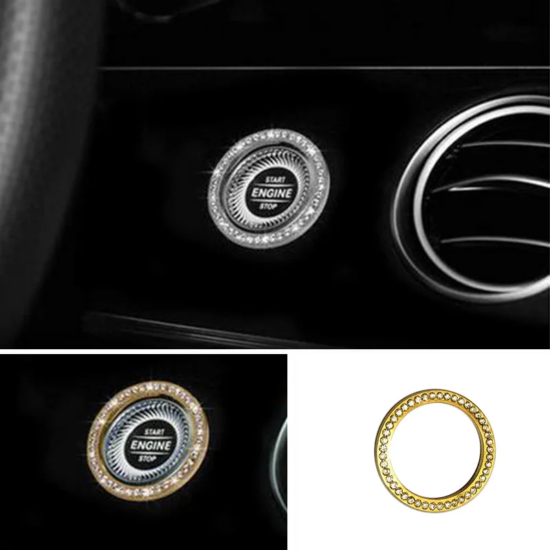 

For Mercedes-Benz E Class W213 2017-2019 Crystal Style Start Stop Engine Start Switch Ring Decorate Cover Trim