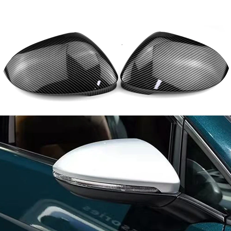 For Volkswagen GOLF 8 MK8 Modified Piano Black Carbon Fiber Pattern Rearview Mirror Rearview Mirror Shell