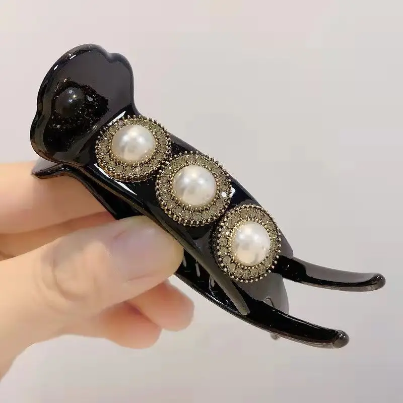 

Large Pearl Hairpin Korean style back Head Hairpin Female Hairpin Ball Head Grab Clip French Simple Headdress Head clip