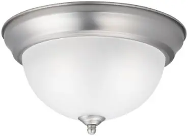 

Flush Mount Round Glass Ceiling Lighting, Brushed Nickel 3-Light (16" W x 7" H) 180 Watts Recessed dc lights v Table lamp Ceilin