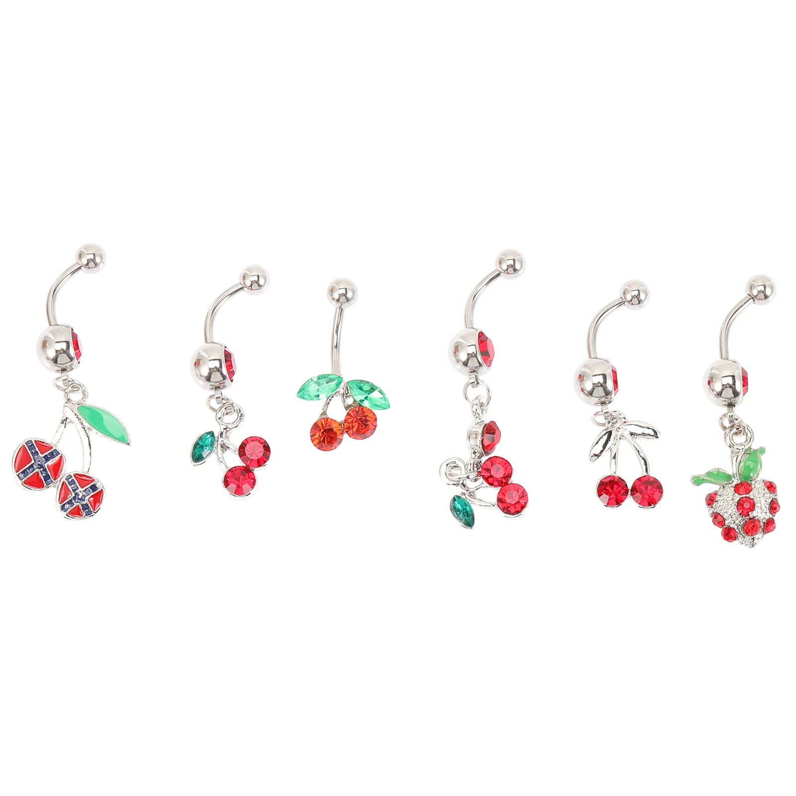 

6pcs Crystal Navel Ring Rhinestone Belly Ring Belly Button Ring