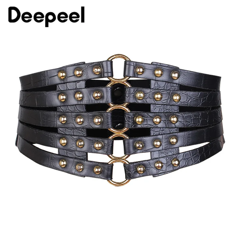 

1 шт., Женский широкий эластичный корсет с заклепками, 7,5-12*68 см