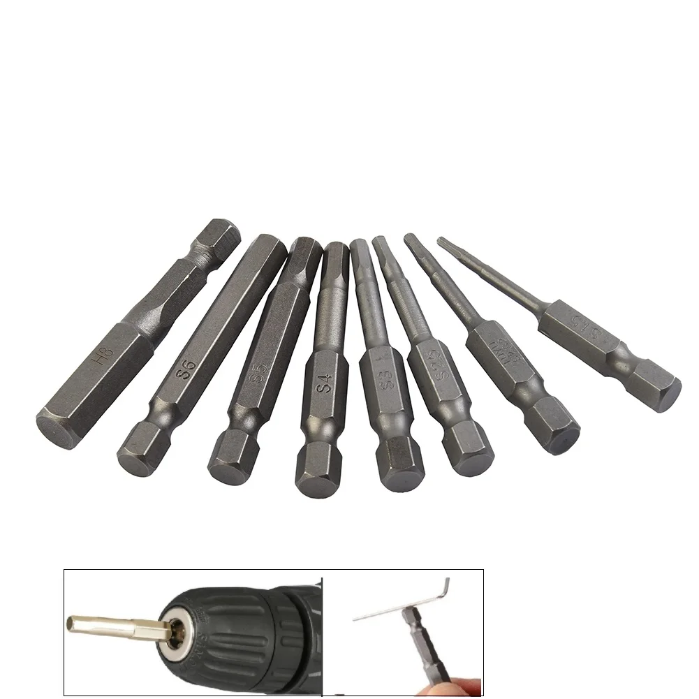 

8PCS 1/4 Inch Hex Shank Allen Wrench Drill Bits Set Magnetic Hexagon Screwdriver Bits 1.5-8mm Screwdriver Bits Magnetic Tip