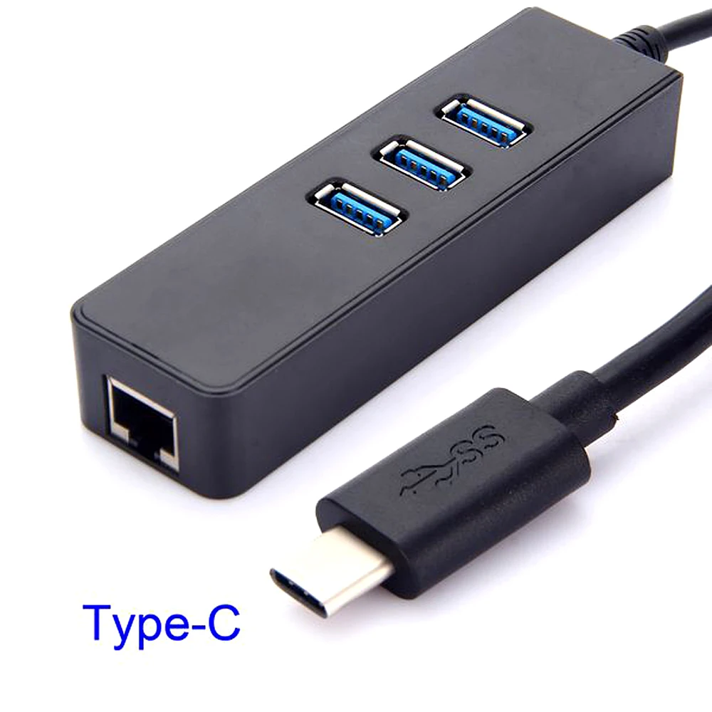 

USB3.1 to USB 3.0 3Port Hub Adapter Network cable for Galaxy Macbook USB hub laptop accessories with RJ45 Gigabit Ethernet LAN