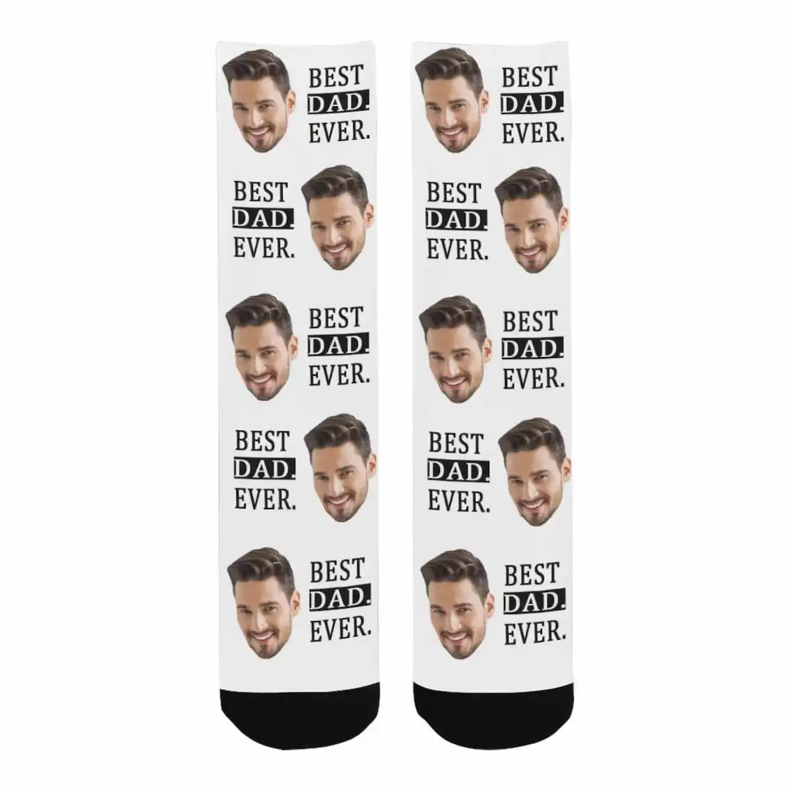 Custom Socks For Best Dad Ever Personalized Photo Print Father's Day Gifts Father-to-be Socks With Face Daddy Birthday Socks