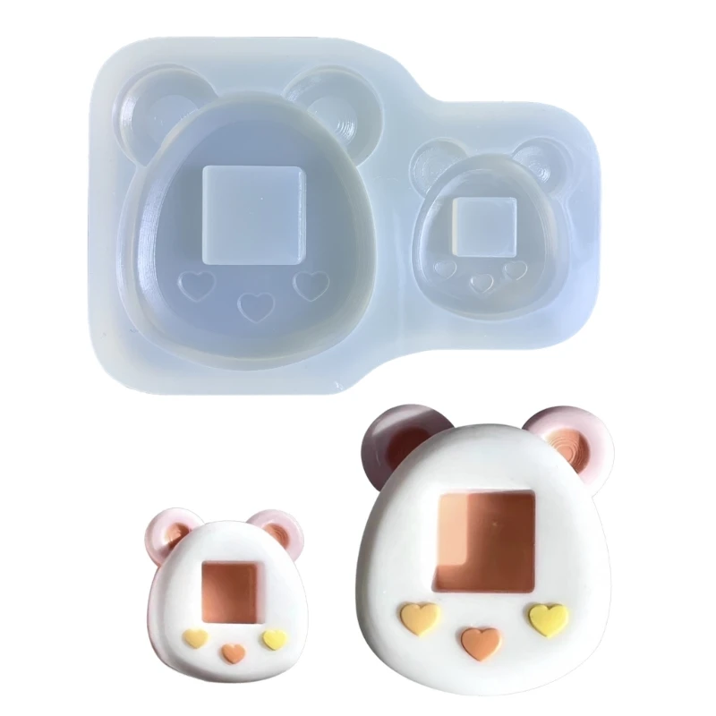 

2 Even Bear Ornament Keychain Mold DIY Pendant Jewelry Epoxy Resin Crafting Mold