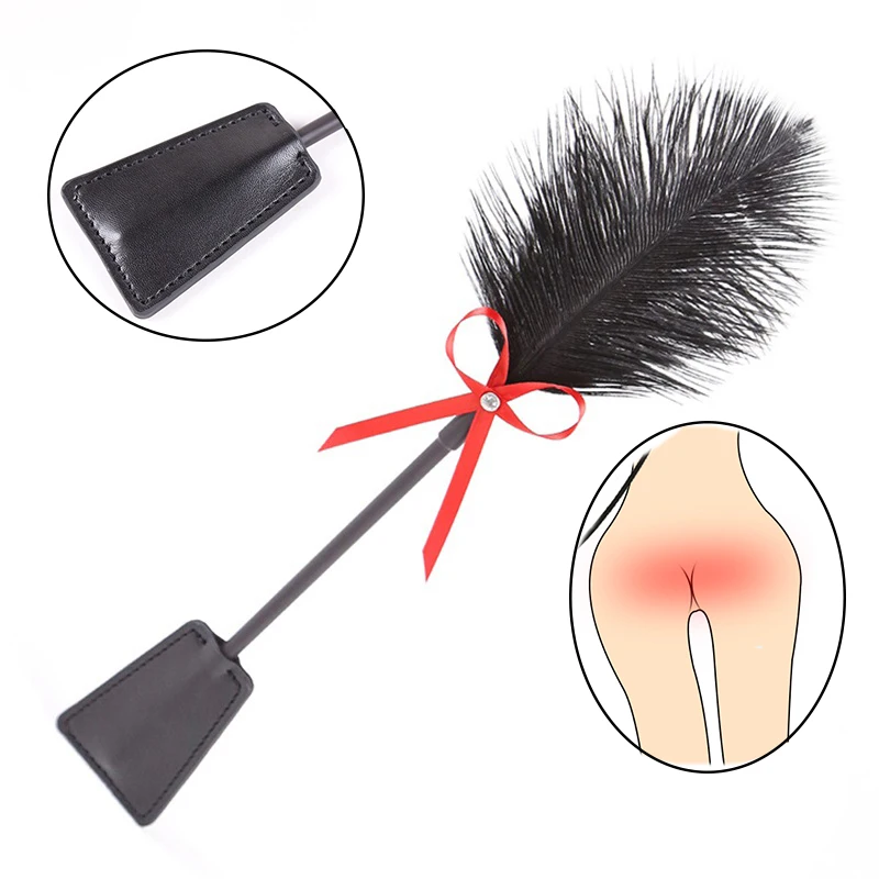 

Feather Tickled Whip Leather Spanking Paddle Flirting Flogger Bondage Adult Erotic BDSM Punish Fetish Sex toys for Couple Woman