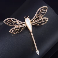 new rose gold opal zircon dragonfly copper brooch temperament elegant fashion hollow european and american jewelry