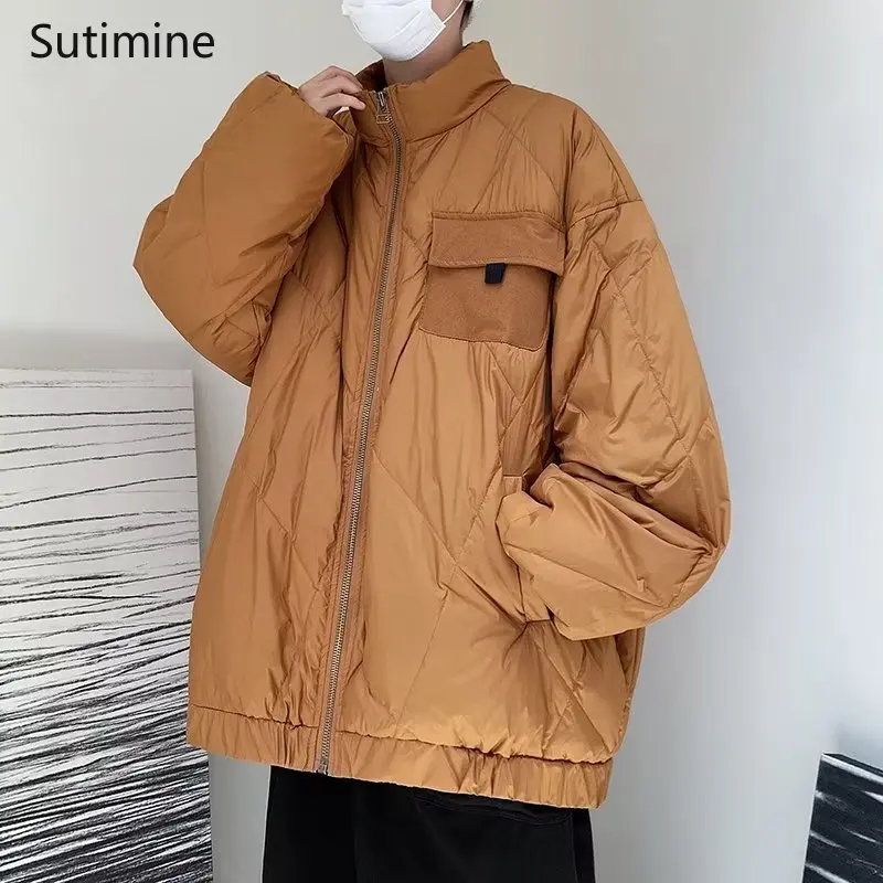 Winter Clothes Women Office Lady Thickened Cotton Coat Korean Version Loose Baseball Cotton Coat Pockets Winter Clothes Women