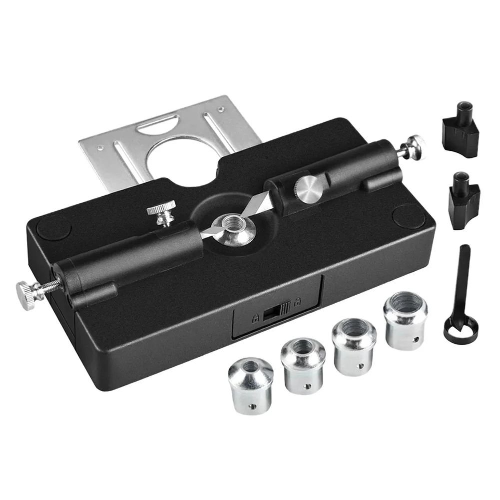 

Log Tenon Making Tool 2-In-1 Round Wood Tenon Making & Punch Locator Hole Drill Guide Locator Plate Punch Locator