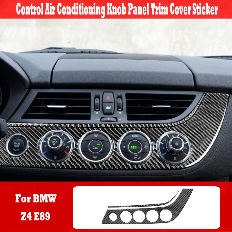 

For BMW Z4 E89 2009-2016 Real Carbon Fiber Car Accessories Interior Parts Control Air Conditioning Knob Panel Trim Cover Sticker