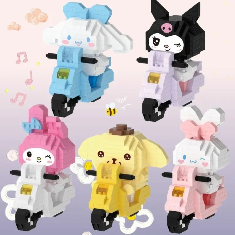 

Kawaii Sanrio Kuromi My Melody Cinnamoroll Аниме фигурки строительные блоки ручная работа игра декомпрессионная игрушка