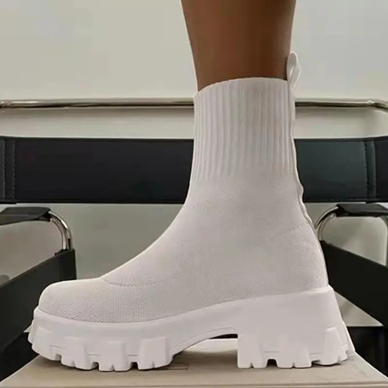 Platform Snow Women Boots Plush Boots Ladies Slip On Women Shoes Fur Ankle Boots Flat Chunky Botas Mujer Women's Winter Shoes