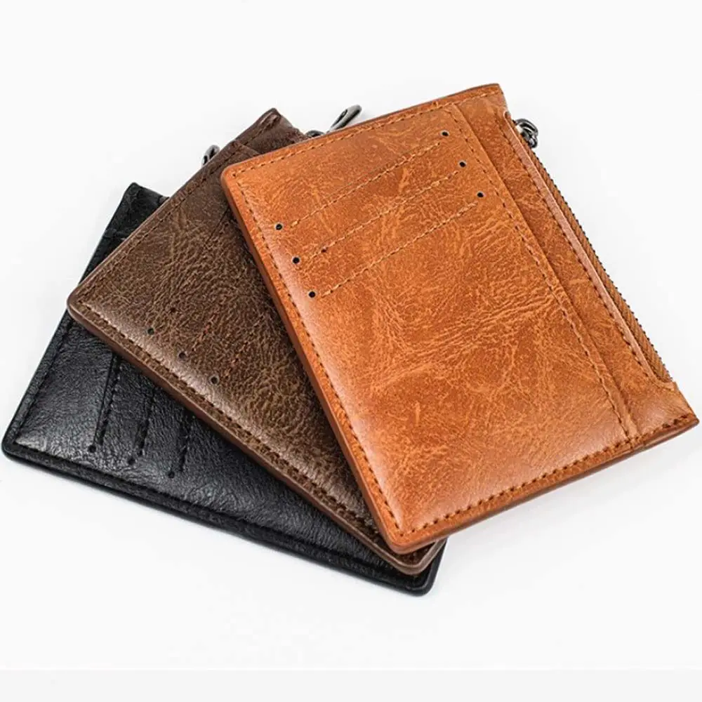 

PU Leather ID Card Holder Wallet Vintage Men Business card Holder Multi Slot Slim Card Case Unisex Credit Card Cover Coin Bag