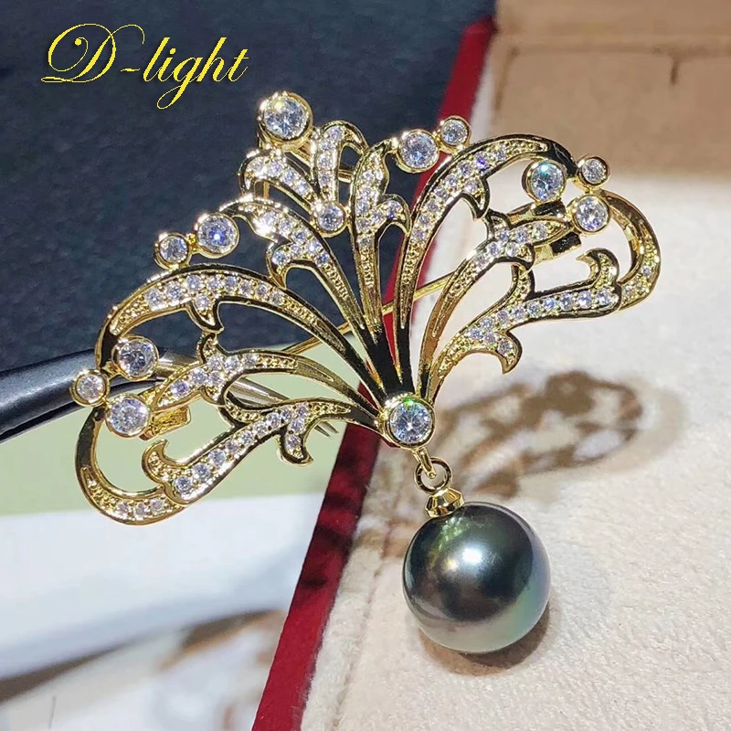Ретро Стиль Корона Зиркон Жемчужная Подвеска Брошь Леди Элегантный Темперамент Одежда Запонка Пальто Свитер Аксессуар Изысканный Подарок На