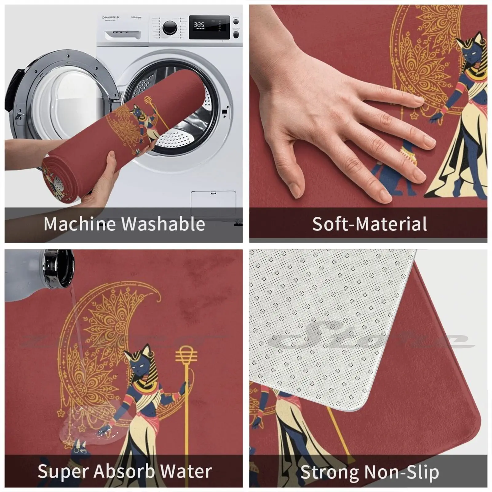 Коврик Мягкий Нескользящий для египетской богини Bastet ковер подушка |