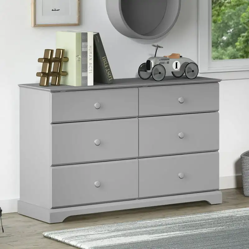 

Campbell 6-Drawer Kids Dresser, Gray