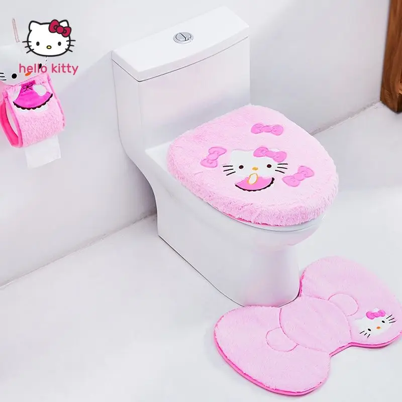 Подушка на сиденье унитаза Hello Kitty милый зимний утолщенный чехол набор из четырех