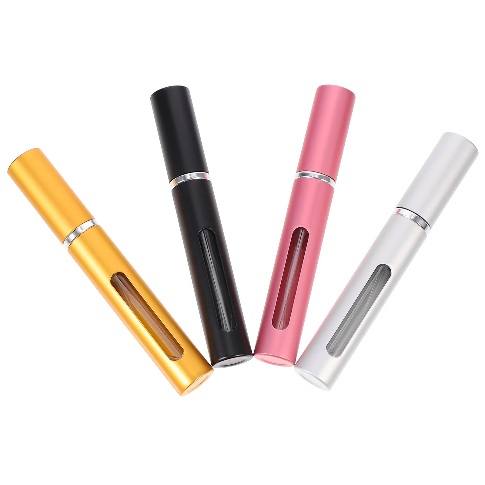 

4 Pcs Mini Perfume Atomizer Travel Mist Spray Bottle Anodized Aluminum Shell Refillable