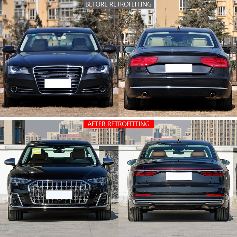 Фото Комплект для модификации автомобиля D4 (2011-2017) с новыми светодиодными фарами и бампером, модель 2023 года, подходит для A8 D5 №2