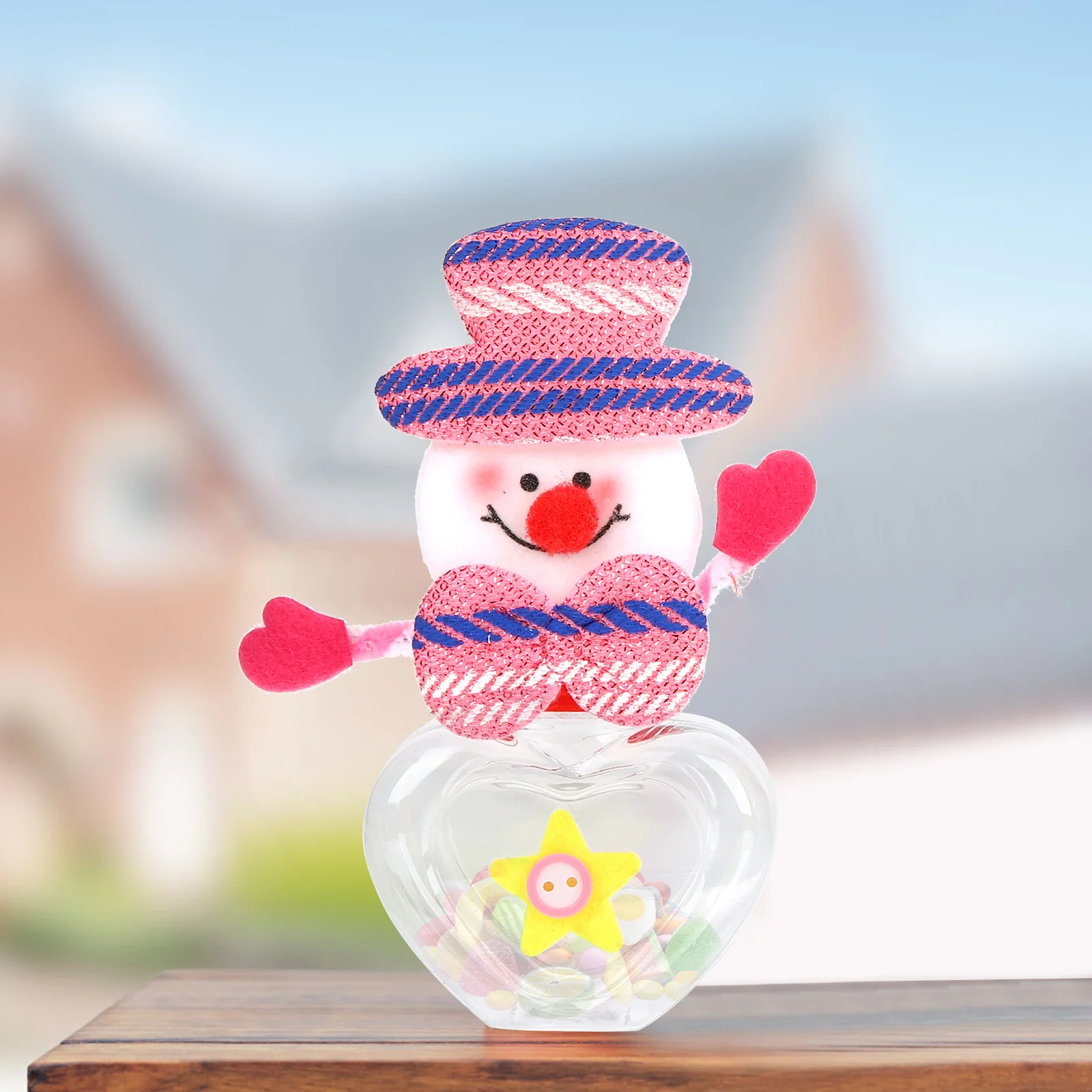 

Christmas Candy Jars Containerslidsjar Clear Treats Small Snowman Santa Container Favor Cookie