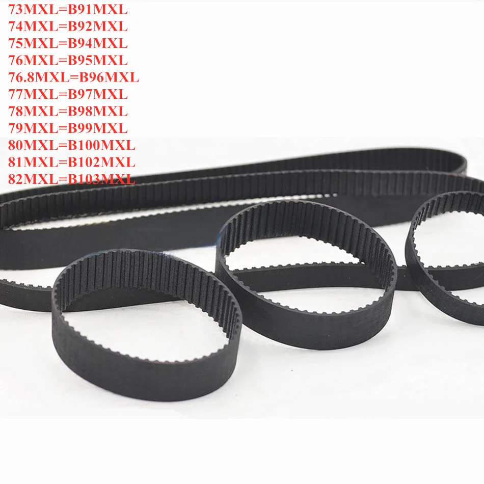 

2Pcs 73MXL To 82MXL Close Loop Timing Belt Synchronous Drive Belts Black Rubber Width 6mm 10mm