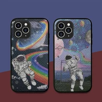 maiyaca fuuny astronaut space phone case hard leather case for iphone 11 12 13 mini pro max 8 7 plus se 2020 x xr xs coque