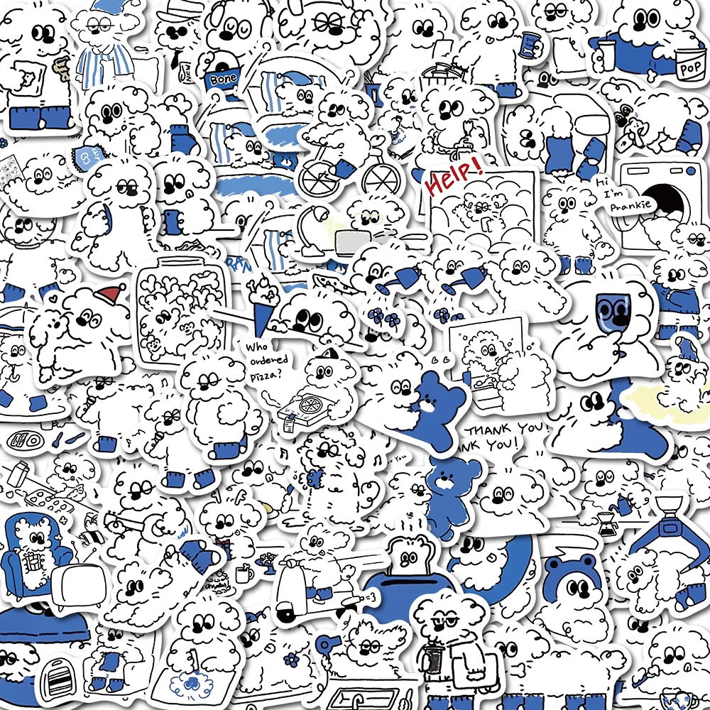 

10/65PCS Cute Dog Stickers Kawaii Vintage For DIY Kids Bed Room Notebook Luggage Motorcycle Laptop Refrigerator Decals Graffiti