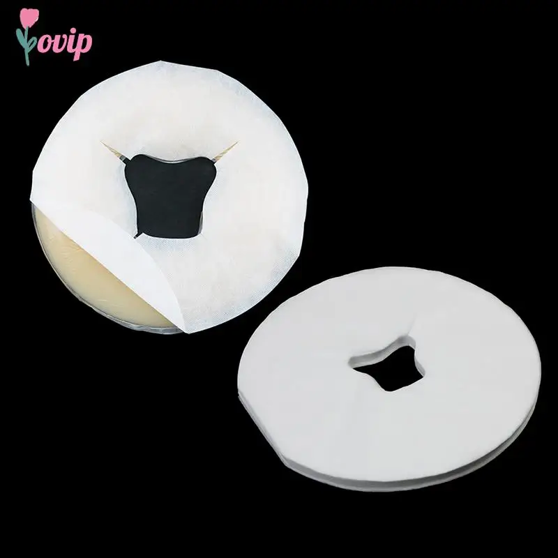 

100pcs/set Massage Table Face Hole Cover Disposable Spa Pillow Cover Non Woven Fabric Face Pad SPA Gel Face Rest Overlay Pad