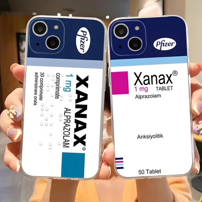 XANAX Chill Pill Phone Case Transparent For Iphone 14 Pro Max 11 12 Pro 13 Mini 6 6s 7 8 Plus X XR XS SE Back Covers